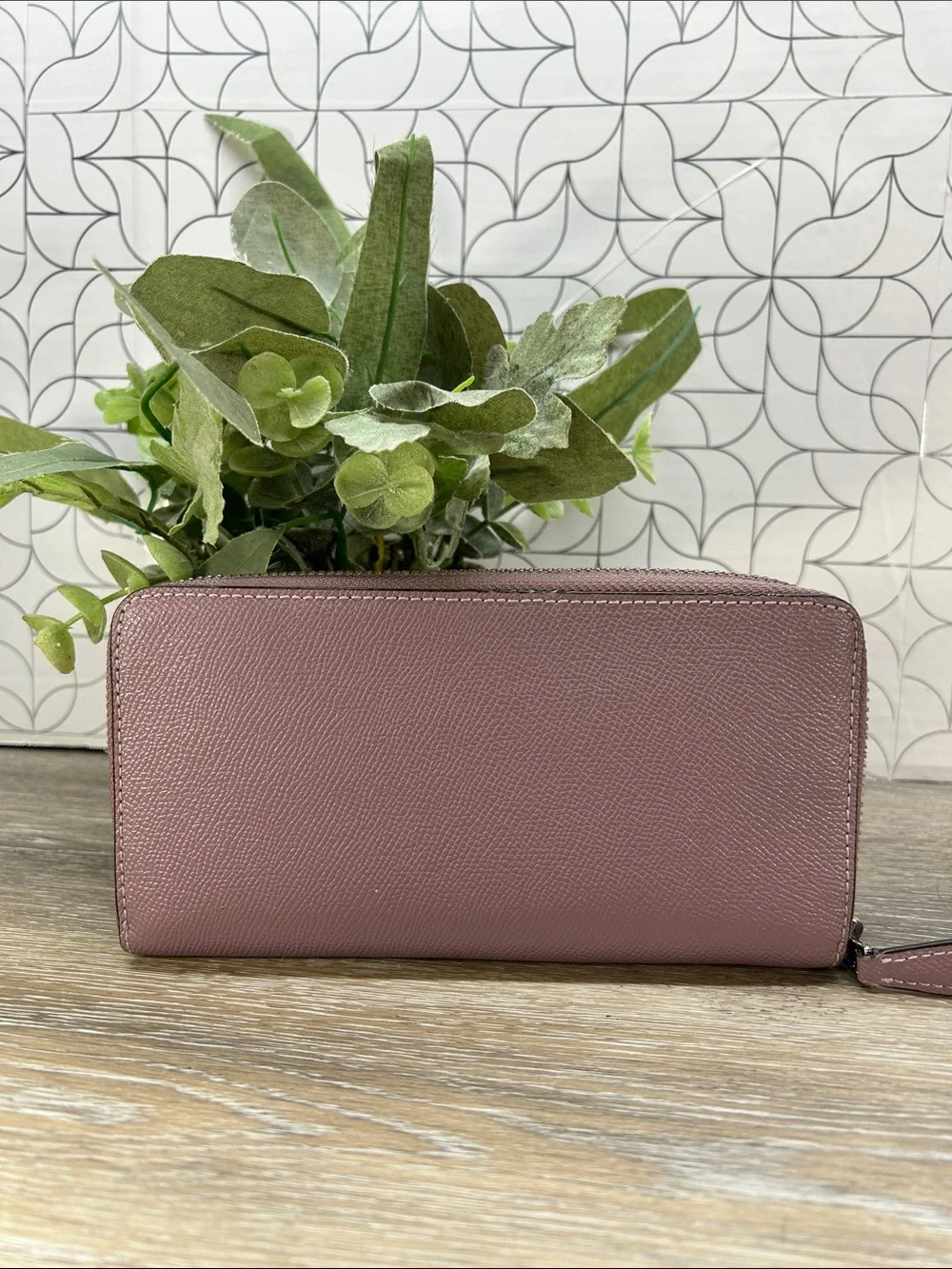 Coach Pink Leather Zip Wallet
